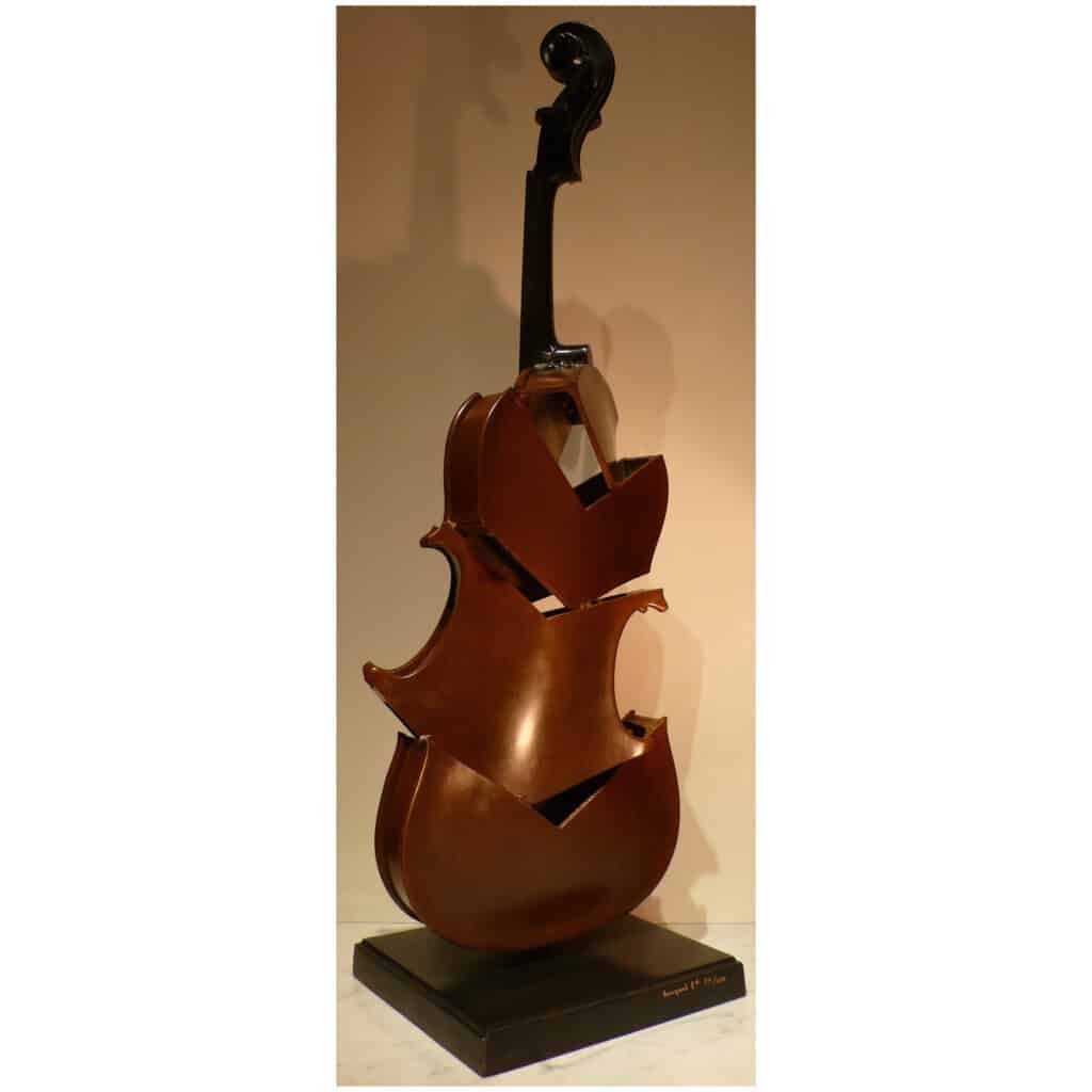 ARMAN Sculpture en bronze 20ème siècle signée Violon coupé II Hommage à Picasso Art moderne 9