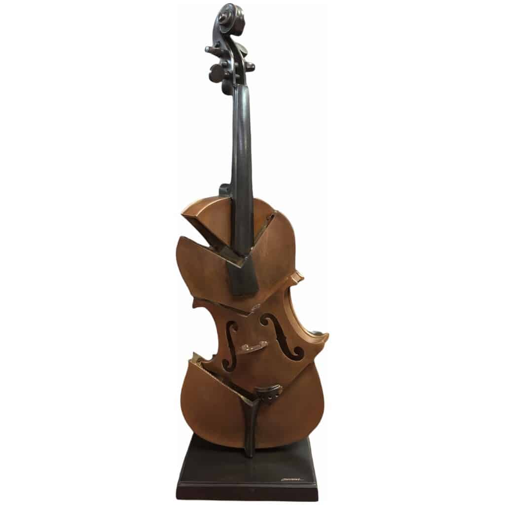 ARMAN Sculpture en bronze 20ème siècle signée Violon coupé II Hommage à Picasso Art moderne 5