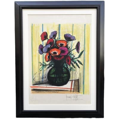 BUFFET Bernard The anemones Original signed color lithograph