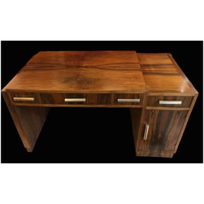 Art Deco period desk in rosewood 4 drawers and a door