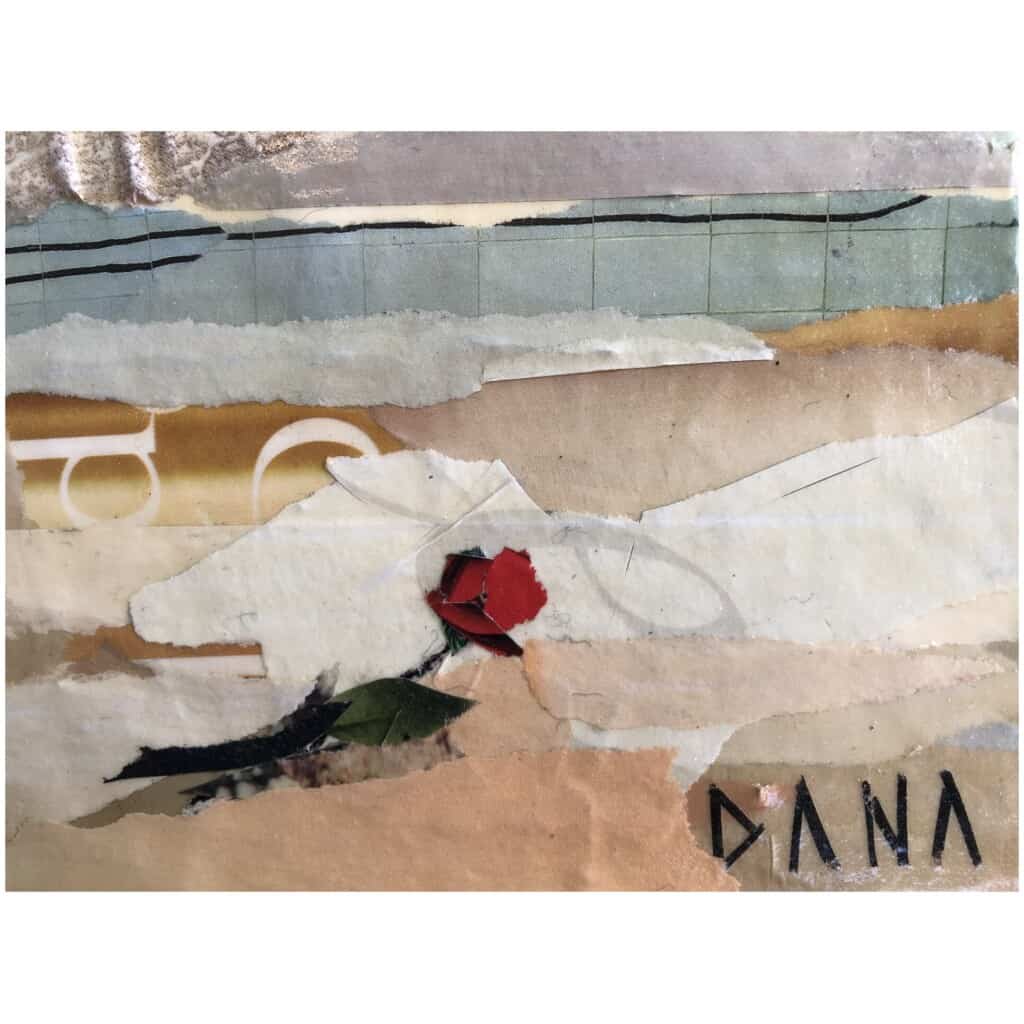DANA André-Didier Souvenir de Paris Collages sur toile signée 4