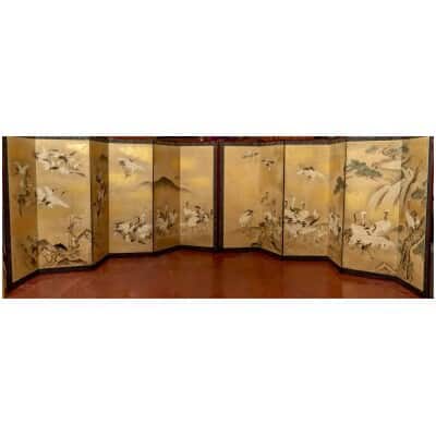 Exceptional Pair of Japanese Screens by Tsuruzawa Tangei (1655-1729)
