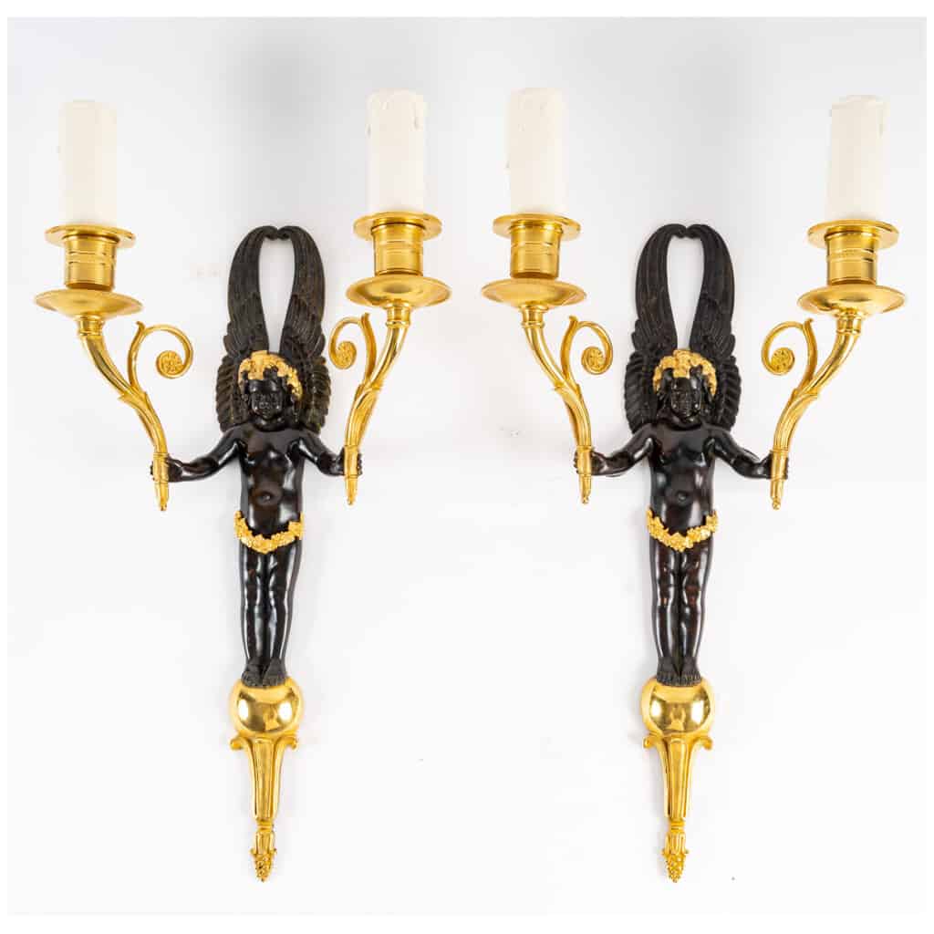 Pair of 1st Empire style sconces from the Napoleon III period (1852 - 1870). 3