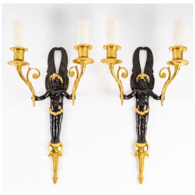 Pair of 1st Empire style sconces from the Napoleon III period (1852 - 1870).