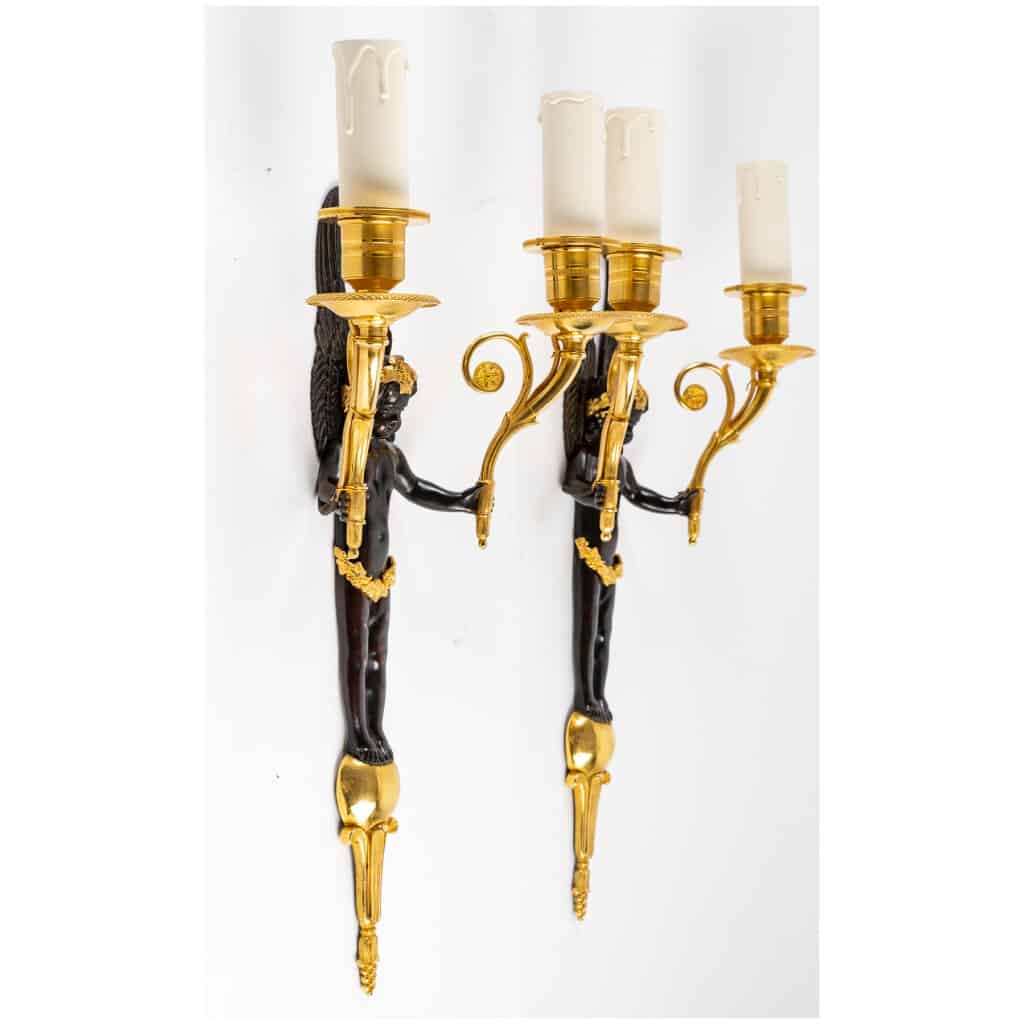 Pair of 1st Empire style sconces from the Napoleon III period (1852 - 1870). 7