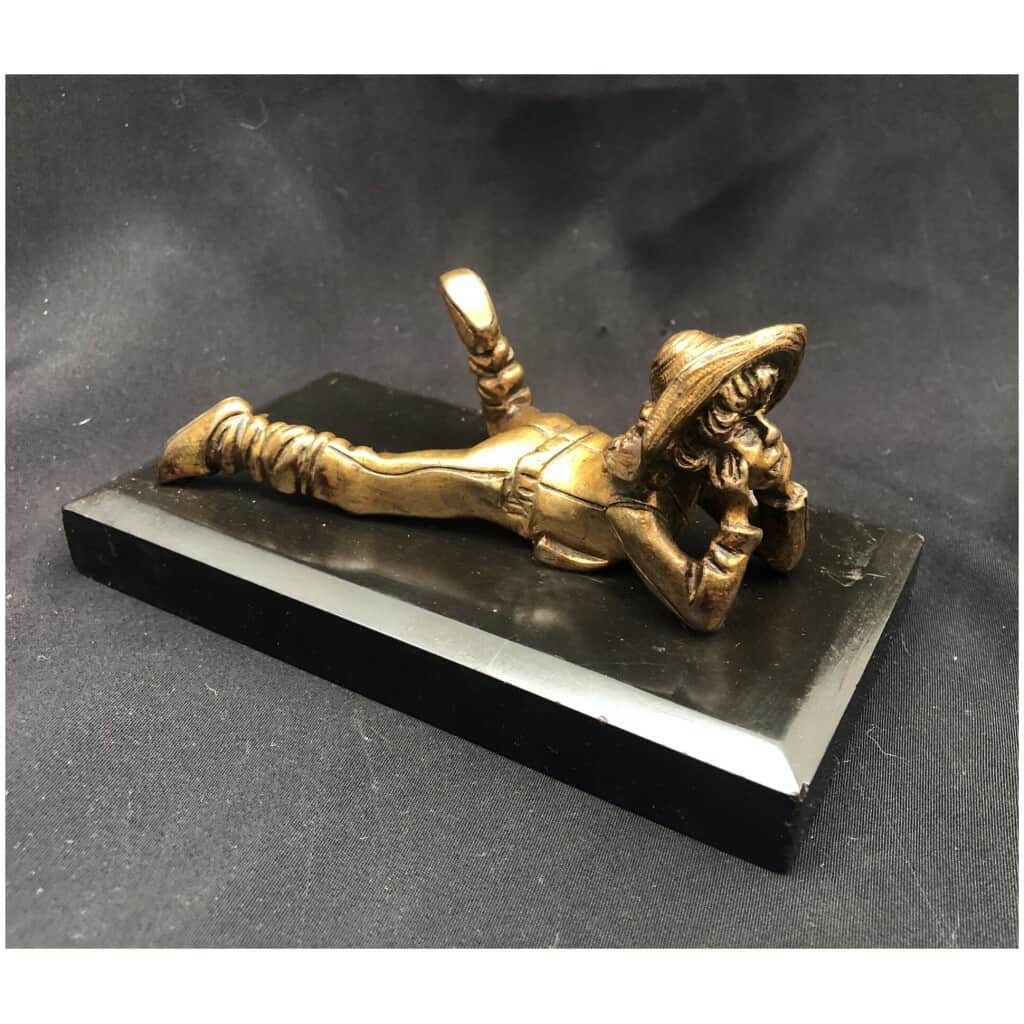 Bronze Sculpture: Lying Young Boy 3