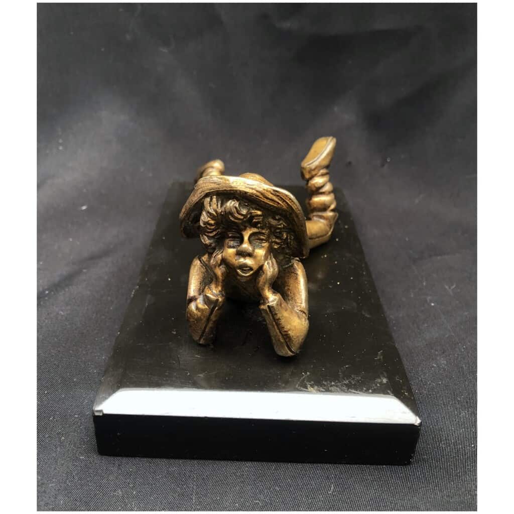 Bronze Sculpture: Lying Young Boy 4