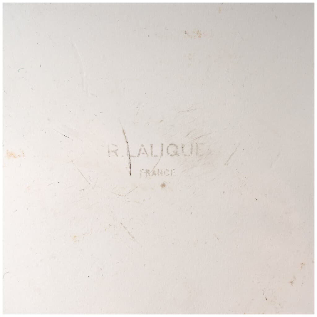 1935 René Lalique – Ricquewihr Flat Bowl Patinated White Glass Sepia 6