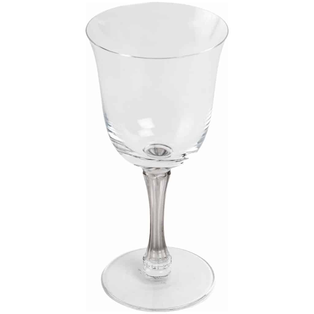1939 René Lalique 6 Barsac Wine Glasses Gray Patinated Glass 5