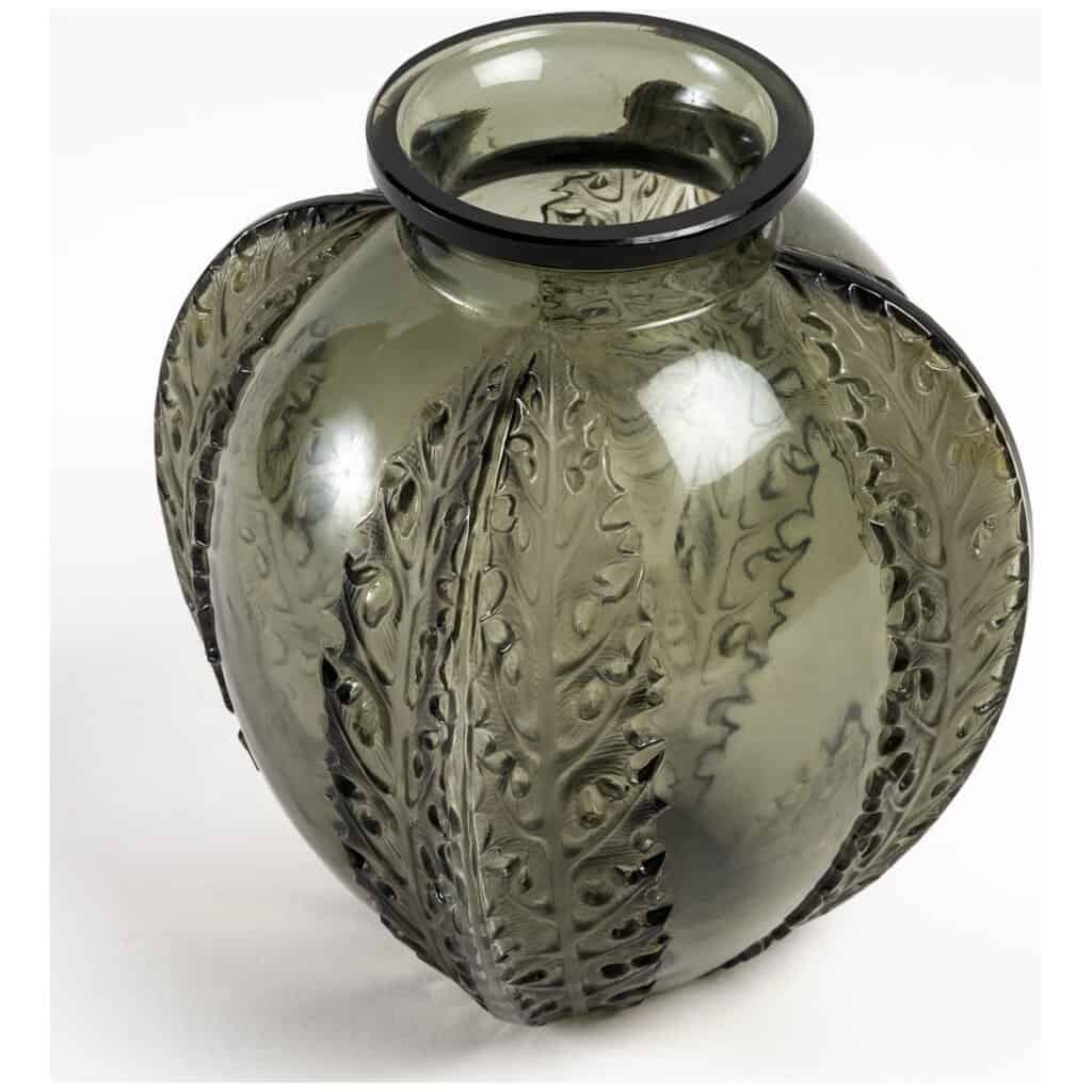 1922 René Lalique – Vase Chardons Verre Gris Topaze 6