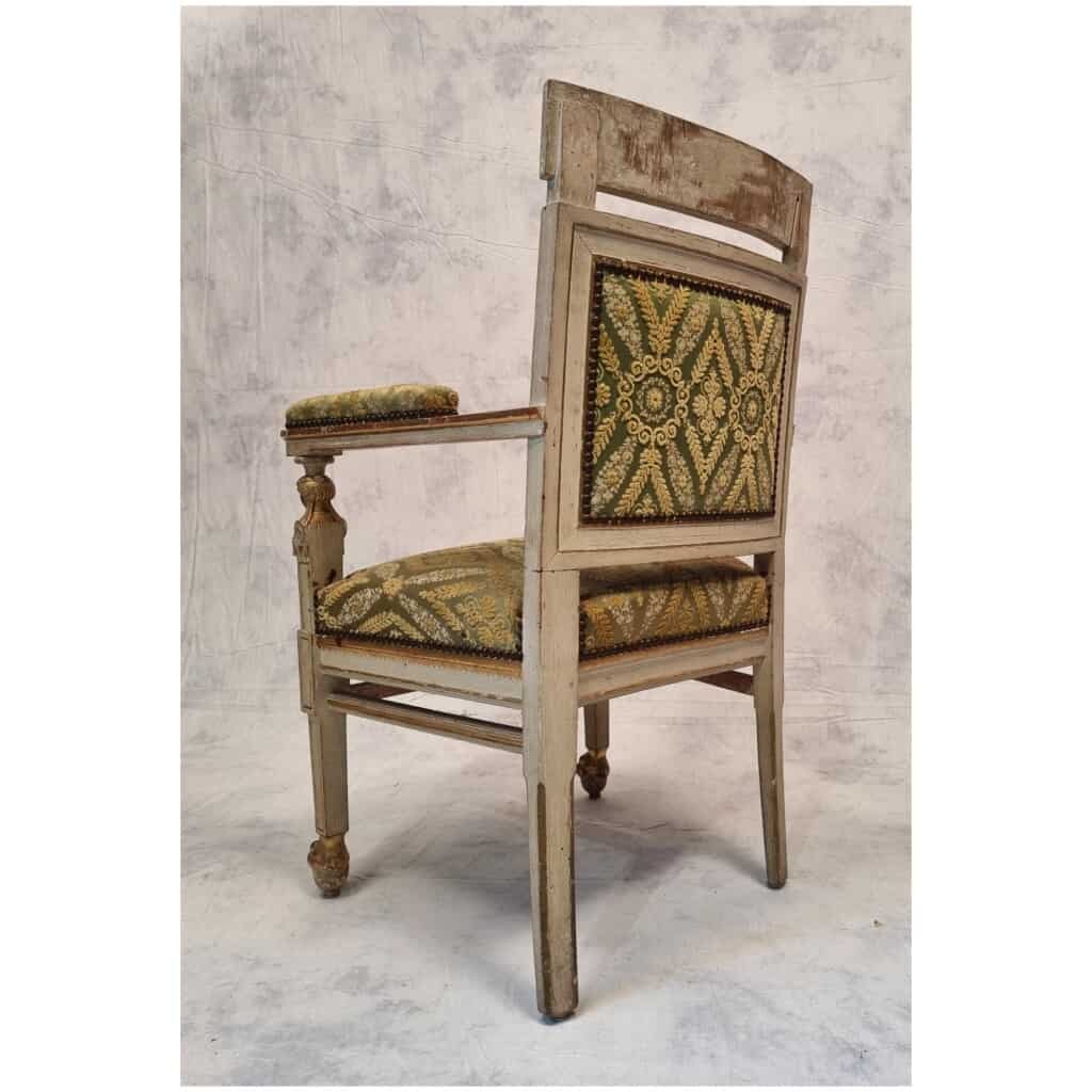 Paire de fauteuils d’époque Empire – Bois sculpté, mouluré et patiné – 19ème 6