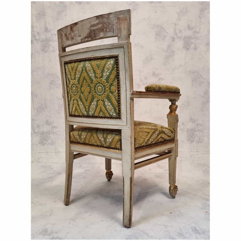 Paire de fauteuils d’époque Empire – Bois sculpté, mouluré et patiné – 19ème 7