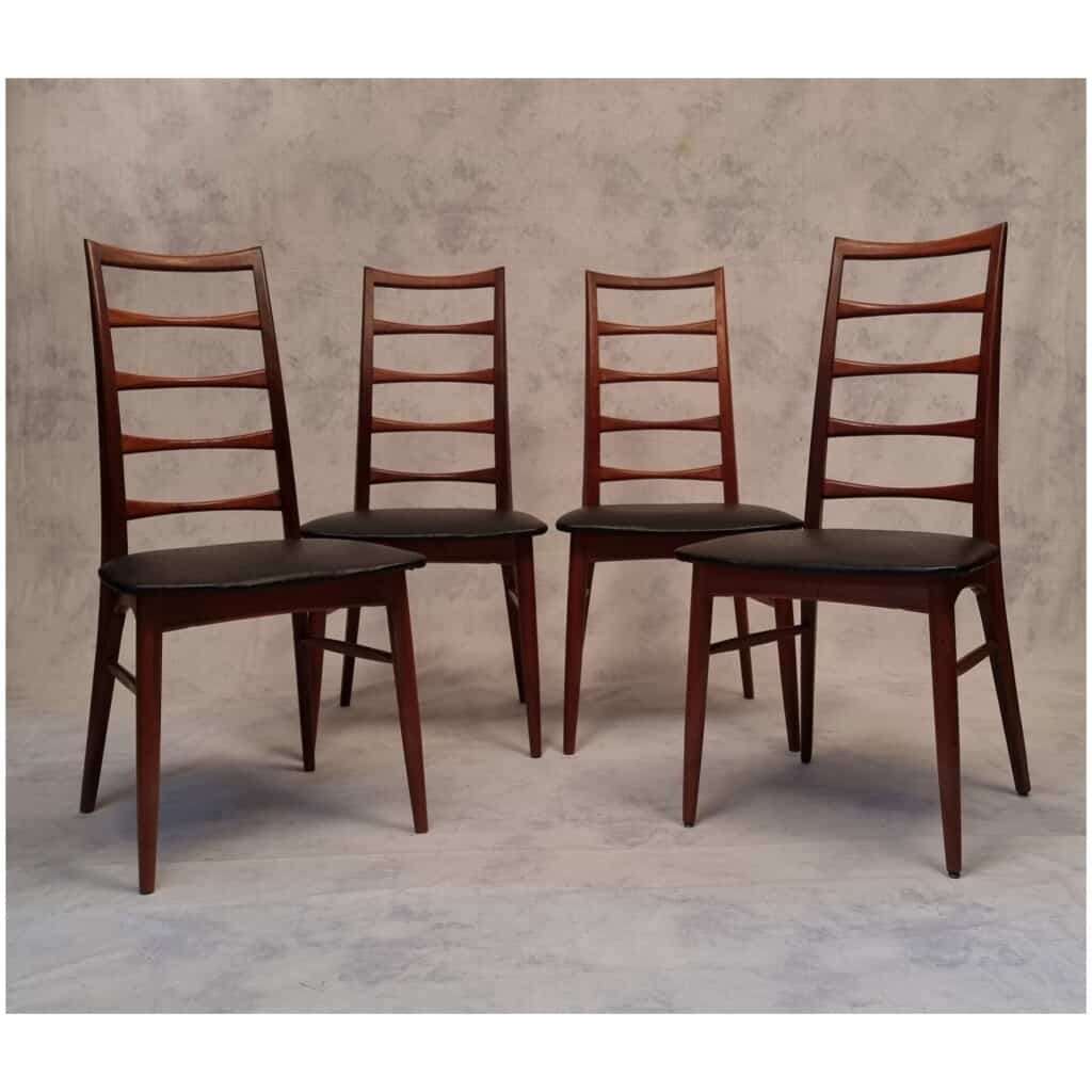 Series of four chairs by Niels Koefoed model Lis for Koefoed Hornslet – Teak – Ca 1960 3