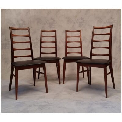 Series of four chairs by Niels Koefoed model Lis for Koefoed Hornslet – Teak – Ca 1960