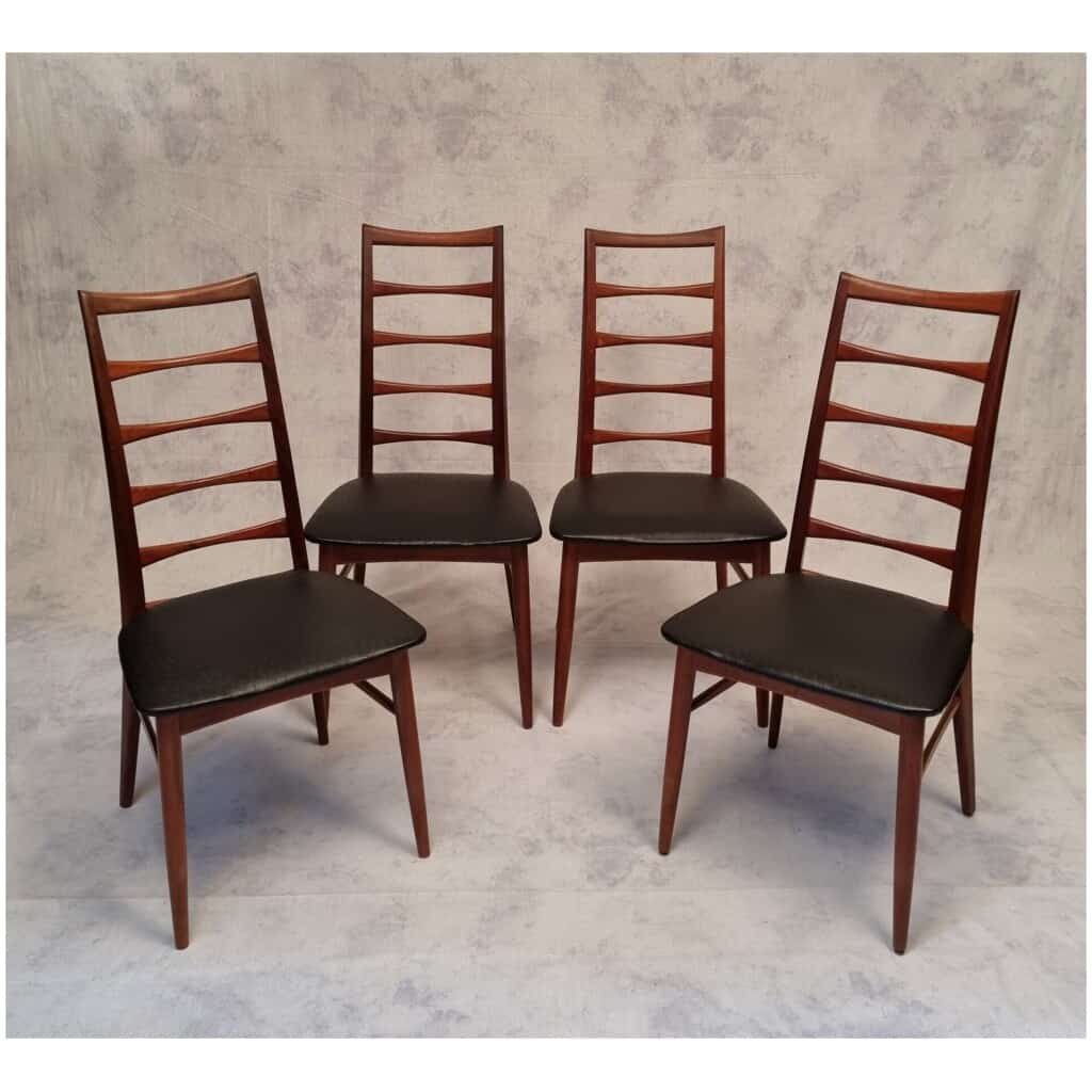 Série de quatre chaises de Niels Koefoed modèle Lis pour Koefoed Hornslet – Teck – Ca 1960 4