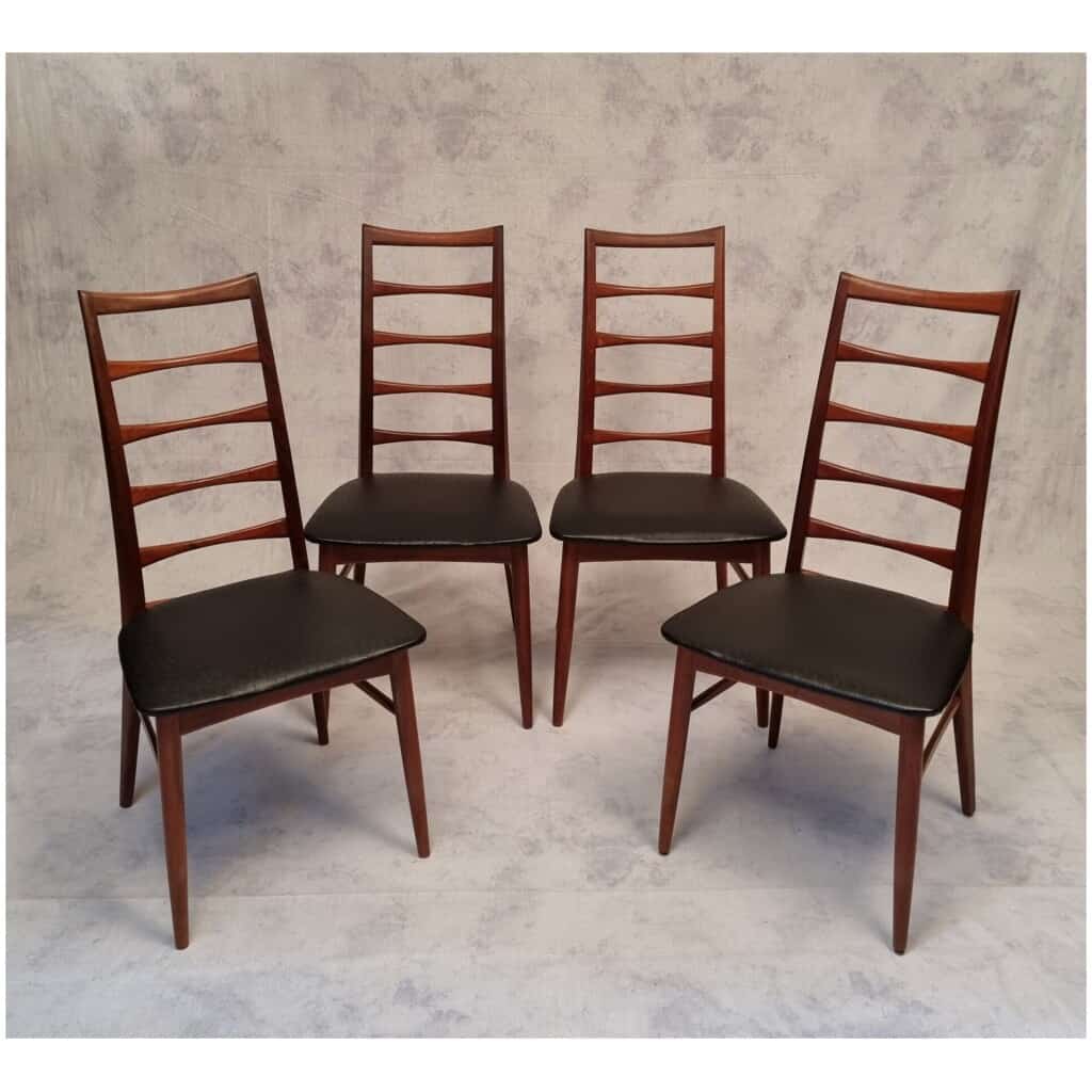 Series of four chairs by Niels Koefoed model Lis for Koefoed Hornslet – Teak – Ca 1960 4