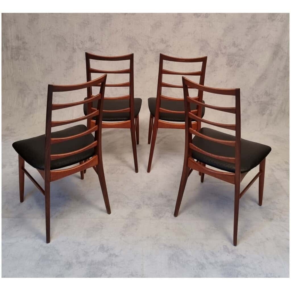 Series of four chairs by Niels Koefoed model Lis for Koefoed Hornslet – Teak – Ca 1960 6