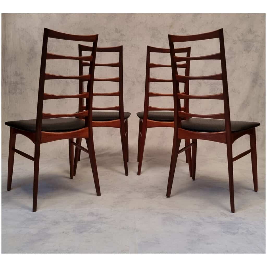 Series of four chairs by Niels Koefoed model Lis for Koefoed Hornslet – Teak – Ca 1960 5