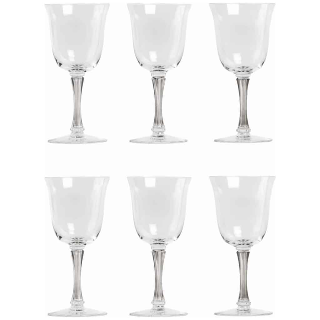1939 René Lalique 6 Barsac Wine Glasses Gray Patinated Glass 3