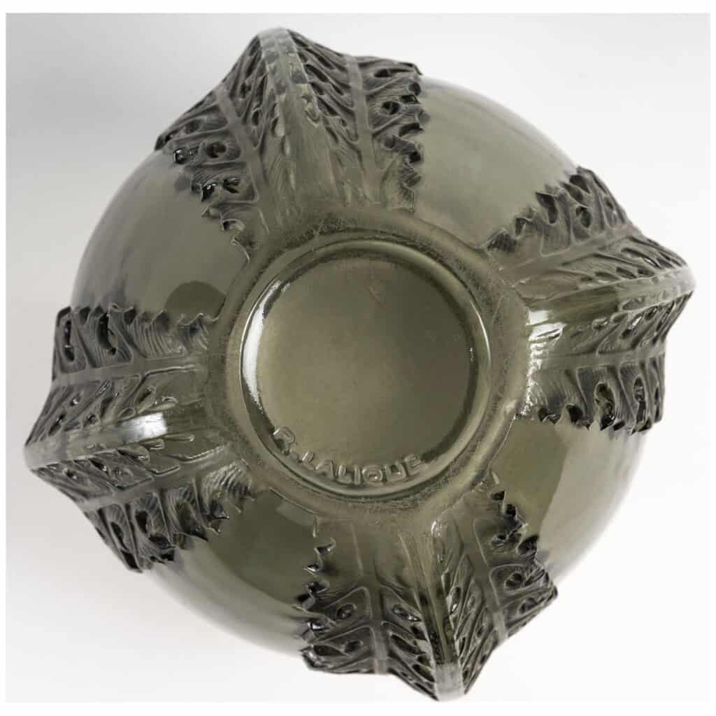 1922 René Lalique – Vase Chardons Verre Gris Topaze 9