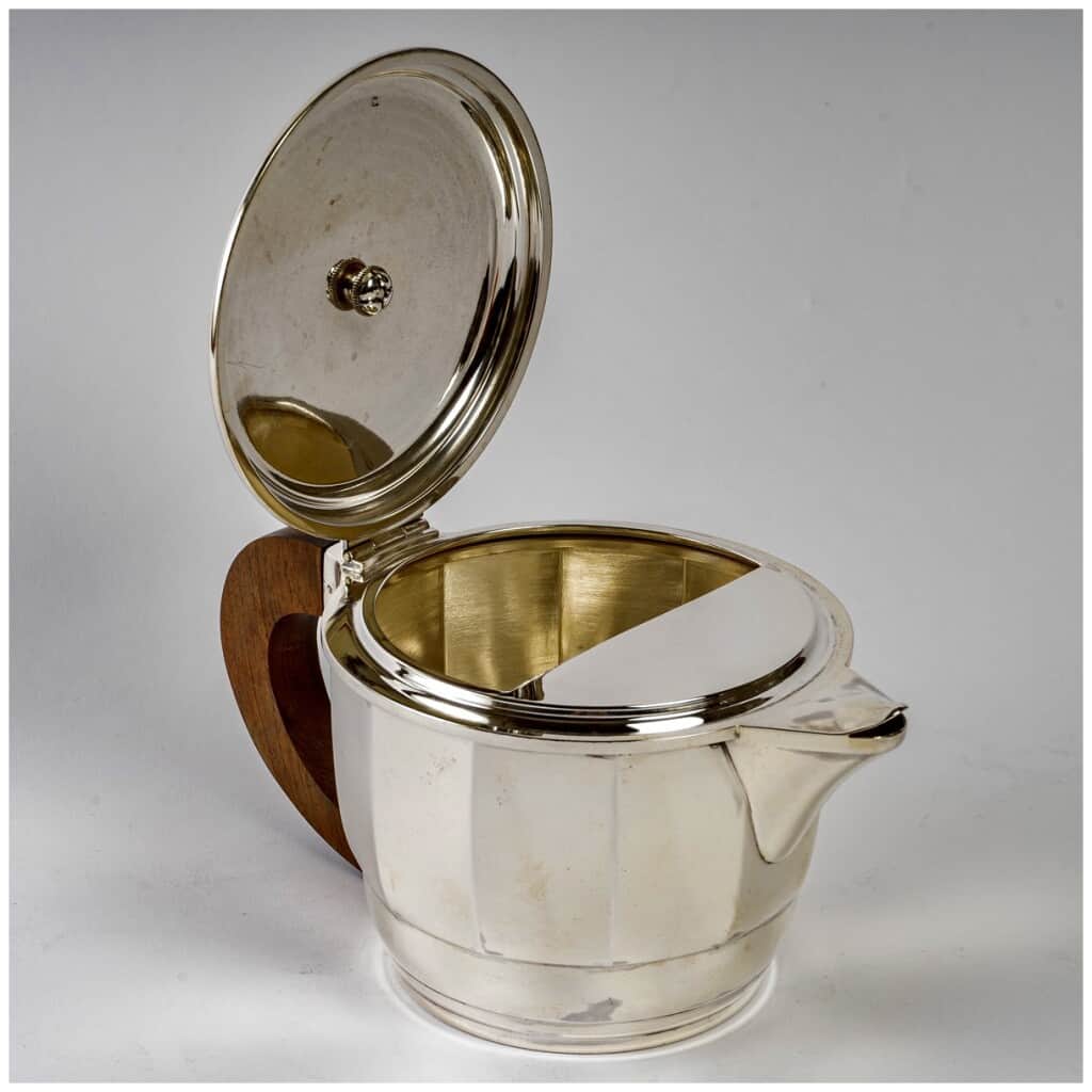 1925 Puiforcat – Tea And Coffee Service In Sterling Silver And Rosewood 15
