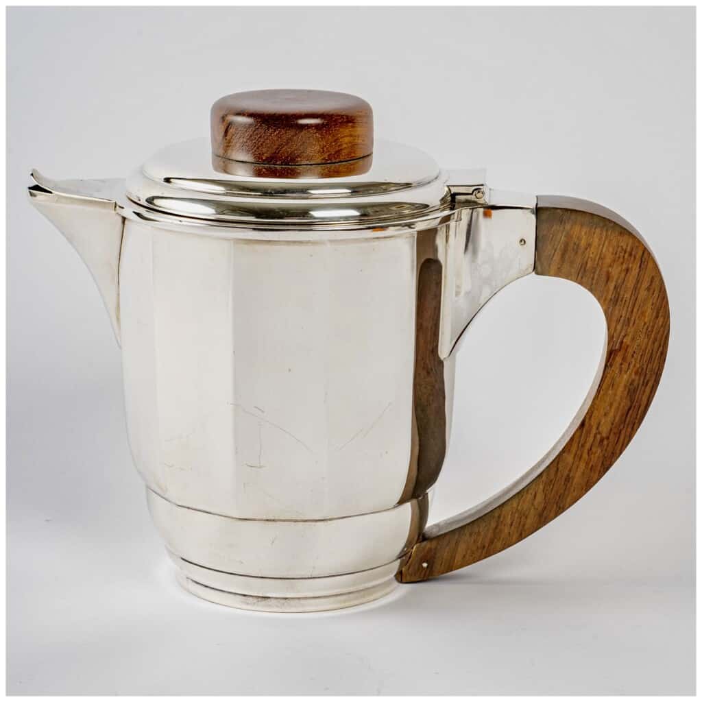 1925 Puiforcat – Tea And Coffee Service In Sterling Silver And Rosewood 7