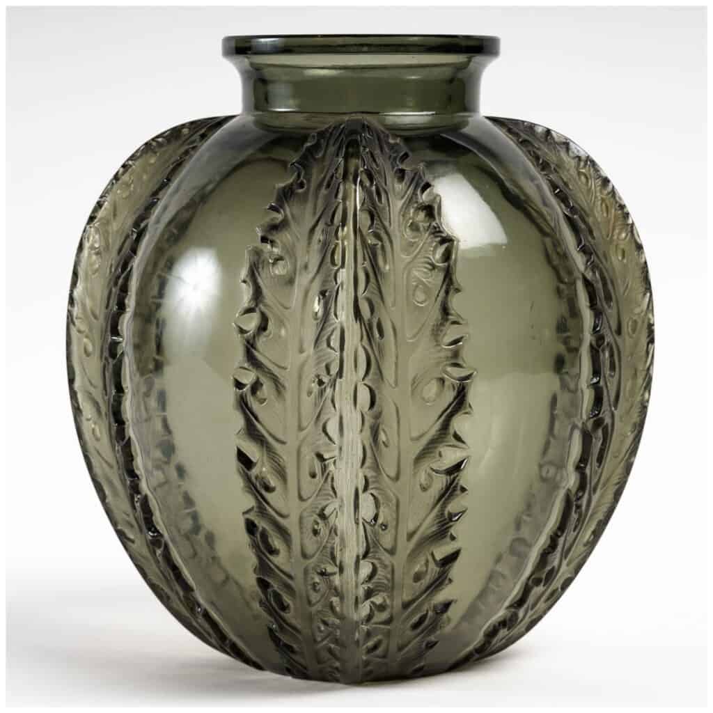 1922 René Lalique – Vase Chardons Verre Gris Topaze 3