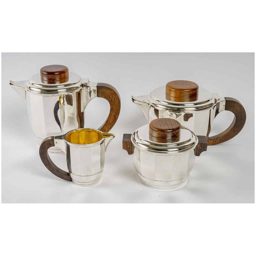 1925 Puiforcat – Tea And Coffee Service In Sterling Silver And Rosewood 6