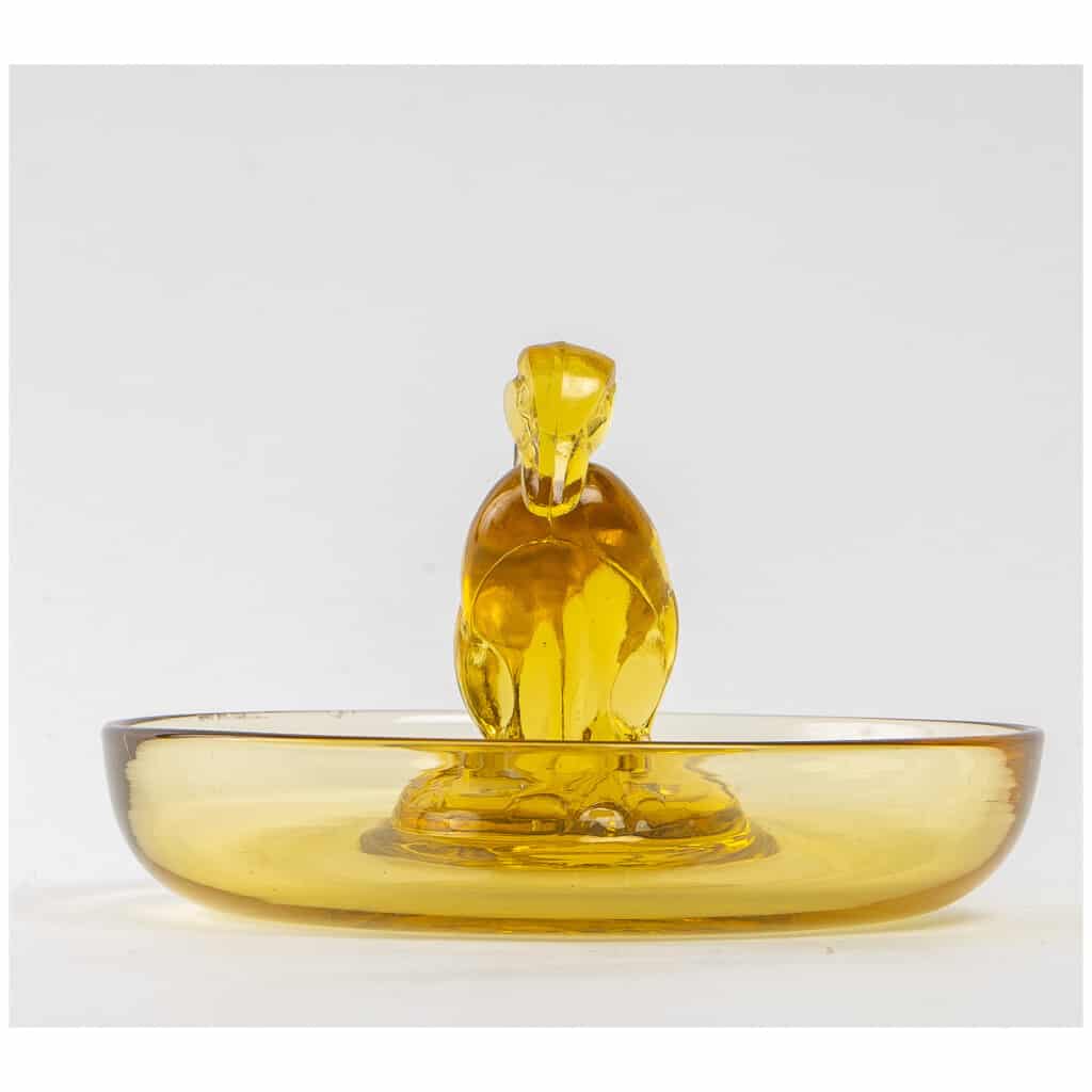 1925 René Lalique – Baguier Ashtray Duck Yellow Glass 5