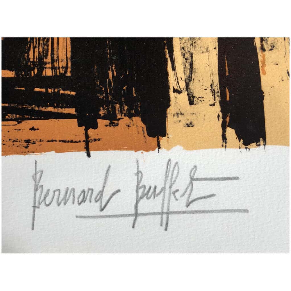 BUFFET Bernard Still life with vase of poppies and anemones Color lithograph justified 5 BUFFET Bernard Still life with vase of poppies and anemones Color lithograph justified 5