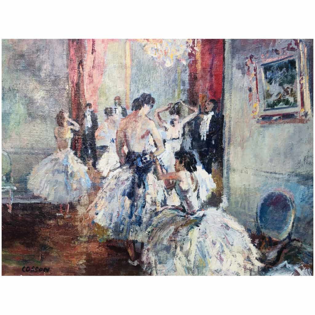 COSSON Marcel Tableau Début 20è Ballerines dans les salons de l’Opéra Peinture Huile Signée 5