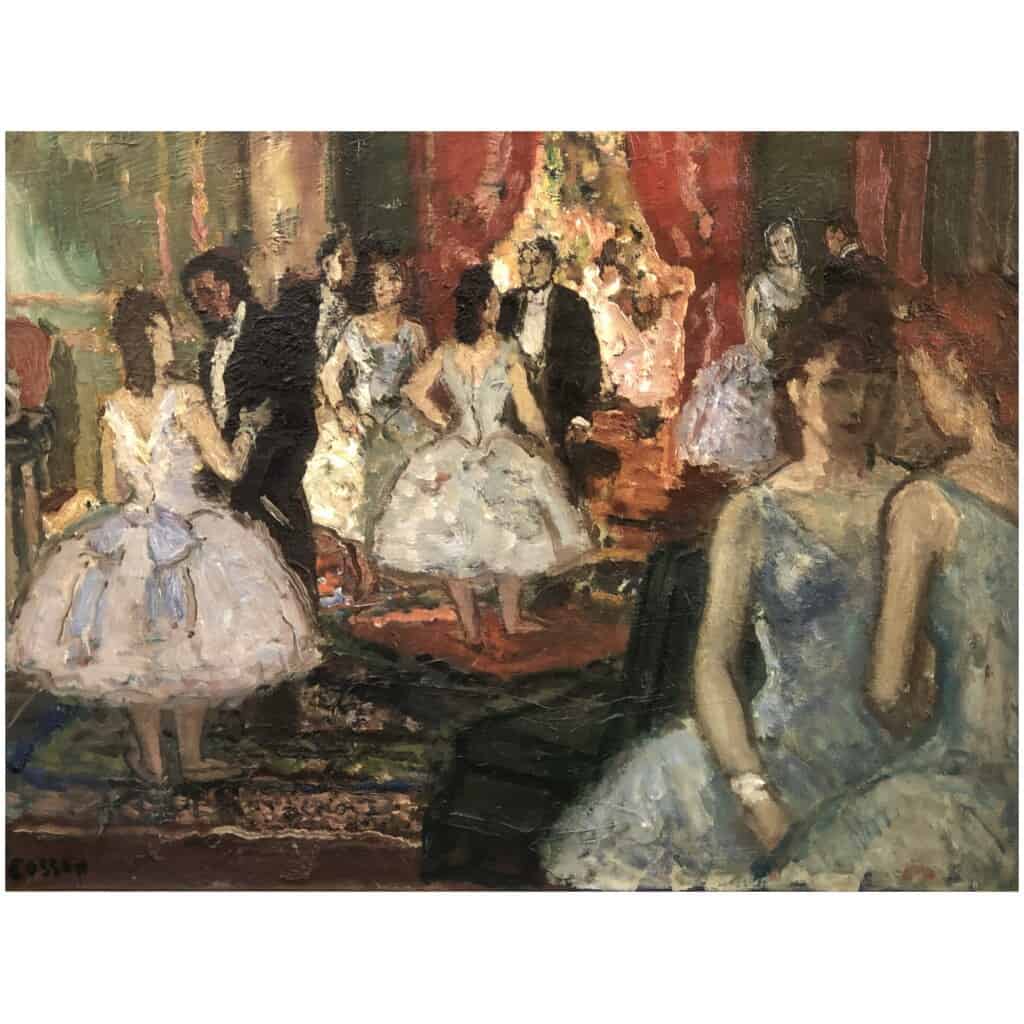 COSSON Marcel Painting Early 20th Ballerinas in the lounge of subscribers to the Opera Oil Painting Signed 13