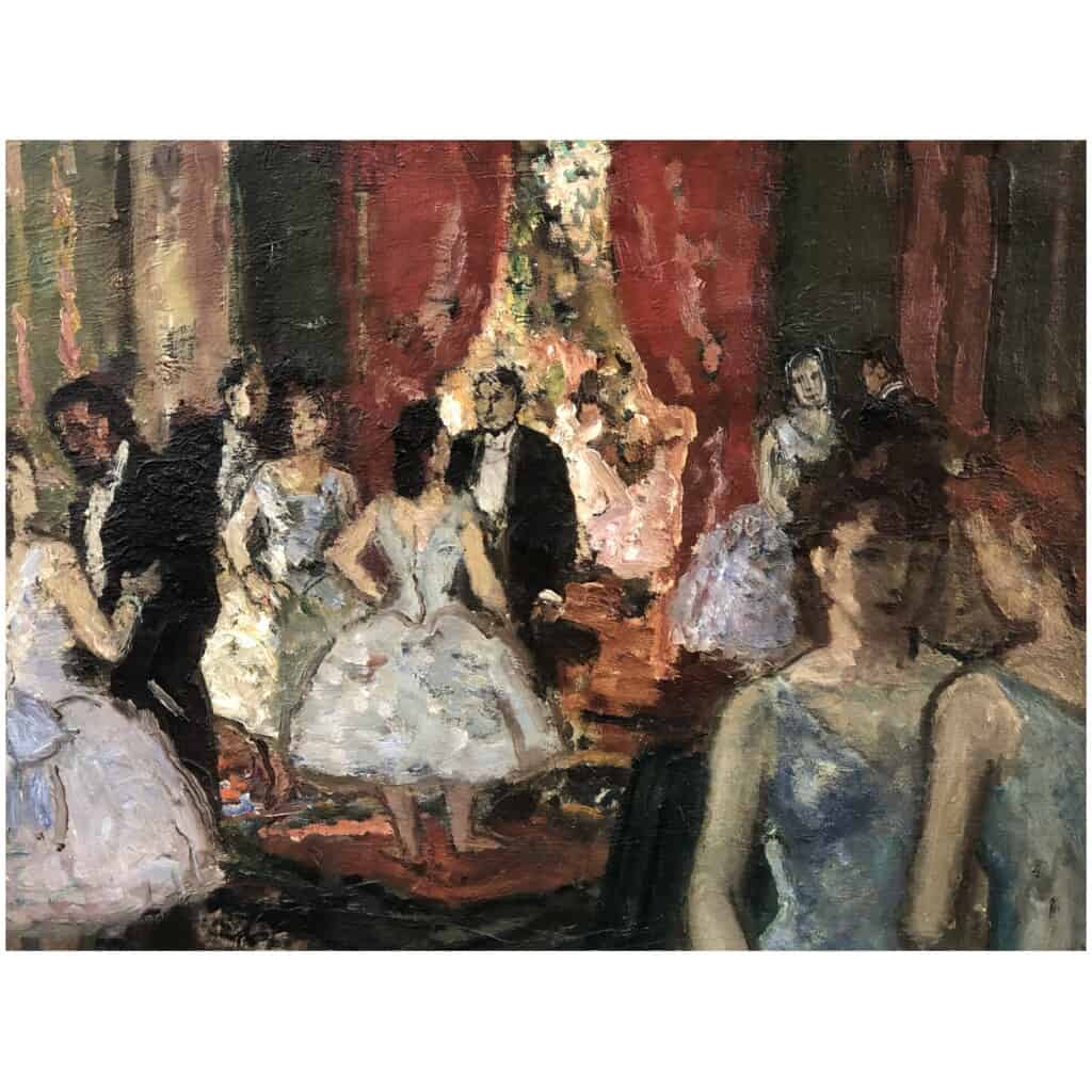 COSSON Marcel Painting Early 20th Ballerinas in the lounge of subscribers to the Opera Oil Painting Signed 11