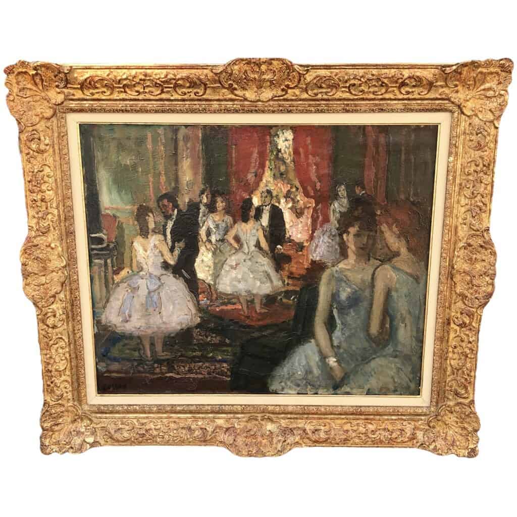 COSSON Marcel Tableau Début 20è Ballerines dans le salon des abonnés à l’Opéra Peinture Huile Signée 5