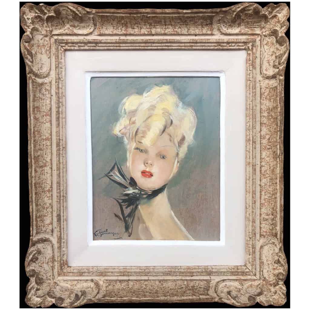 DOMERGUE Jean Gabriel Painting XXth Century Socialite Painting "Lilian" Oil on isorel signed 10