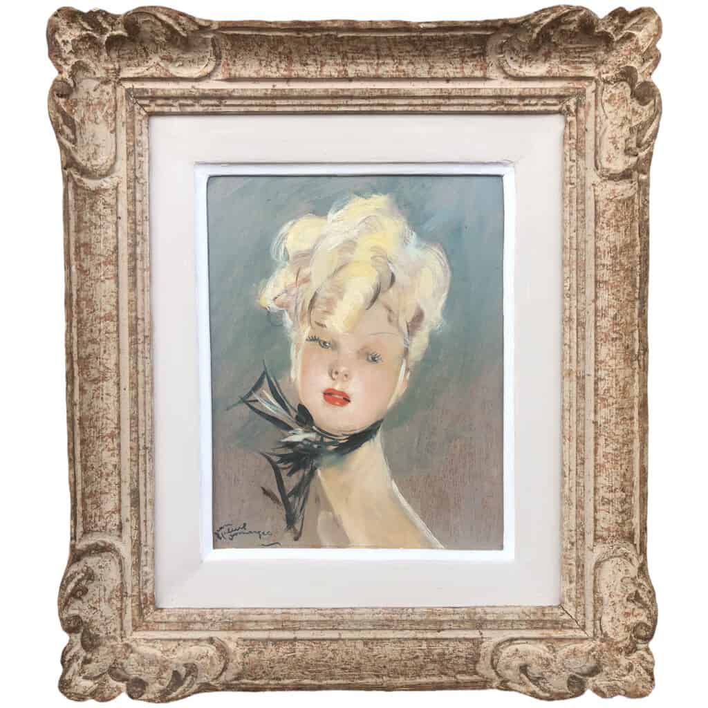 DOMERGUE Jean Gabriel Painting XXth Century Socialite Painting "Lilian" Oil on isorel signed 9
