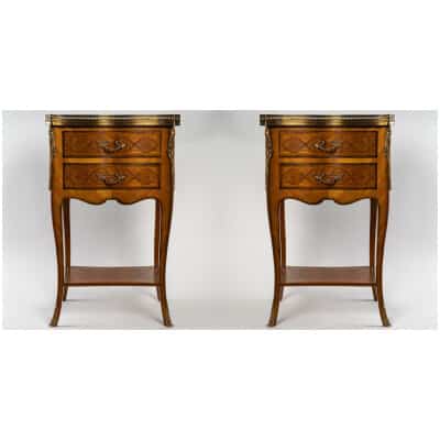 Pair of Louis XV style bedside tables.