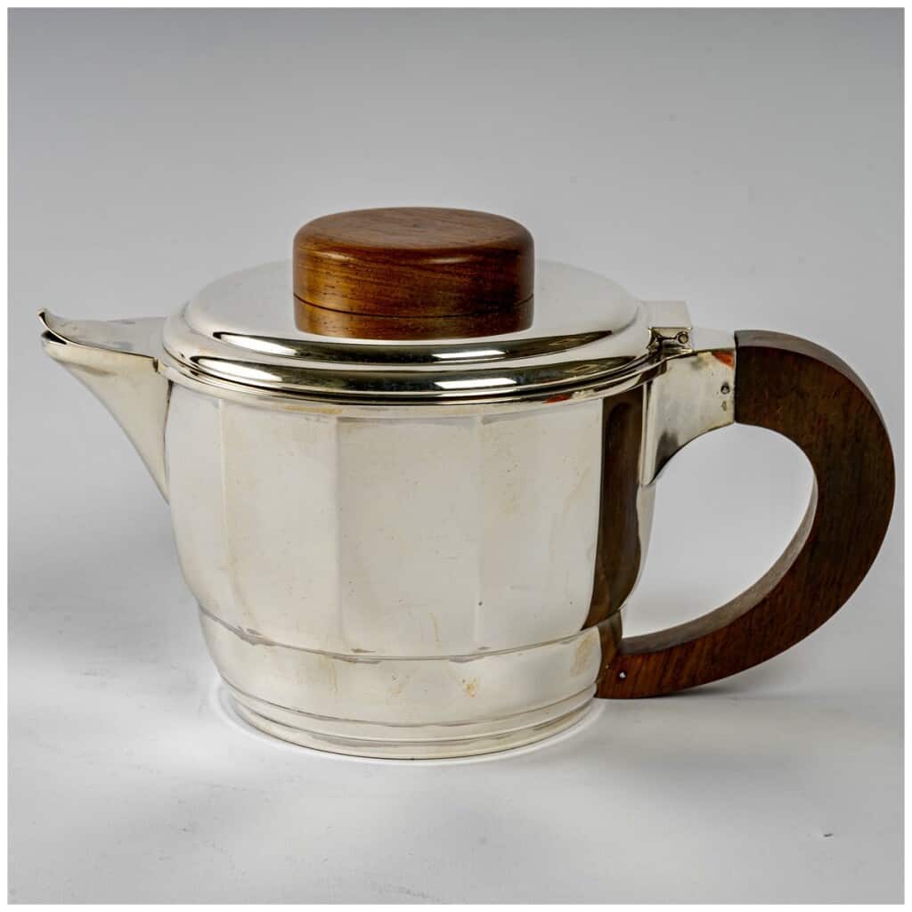 1925 Puiforcat – Tea And Coffee Service In Sterling Silver And Rosewood 13