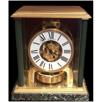 Clock Atmos Jaeger-Lecoultre model Vendôme green marble base