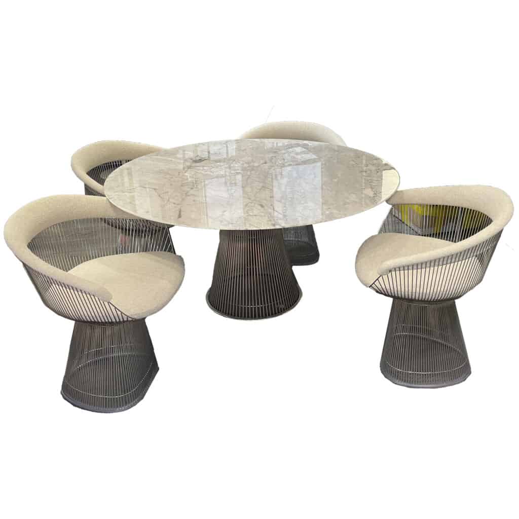 Knoll & Platner : Ensemble de salle a manger Table 135 cm & 4 chaises 3