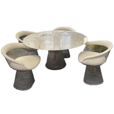 Knoll & Platner: Dining room set Table 135 cm & 4 chairs
