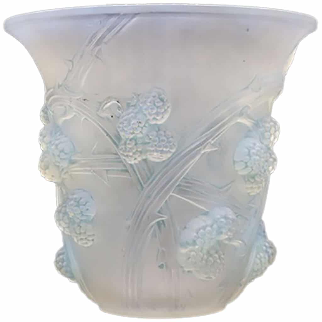 Rene Lalique. Opalescent white vase 3