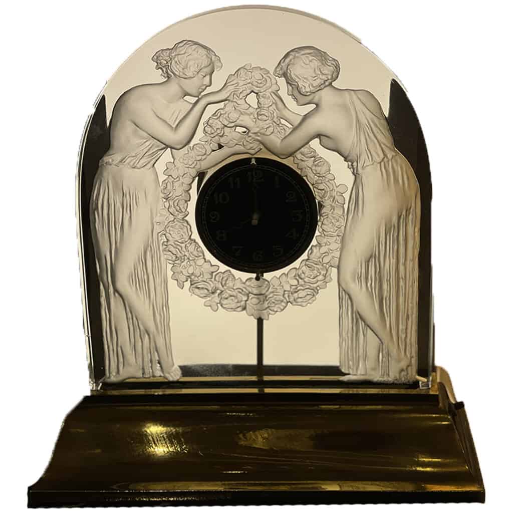 René LALIQUE Electric clock “The two figurines” – 1926 4