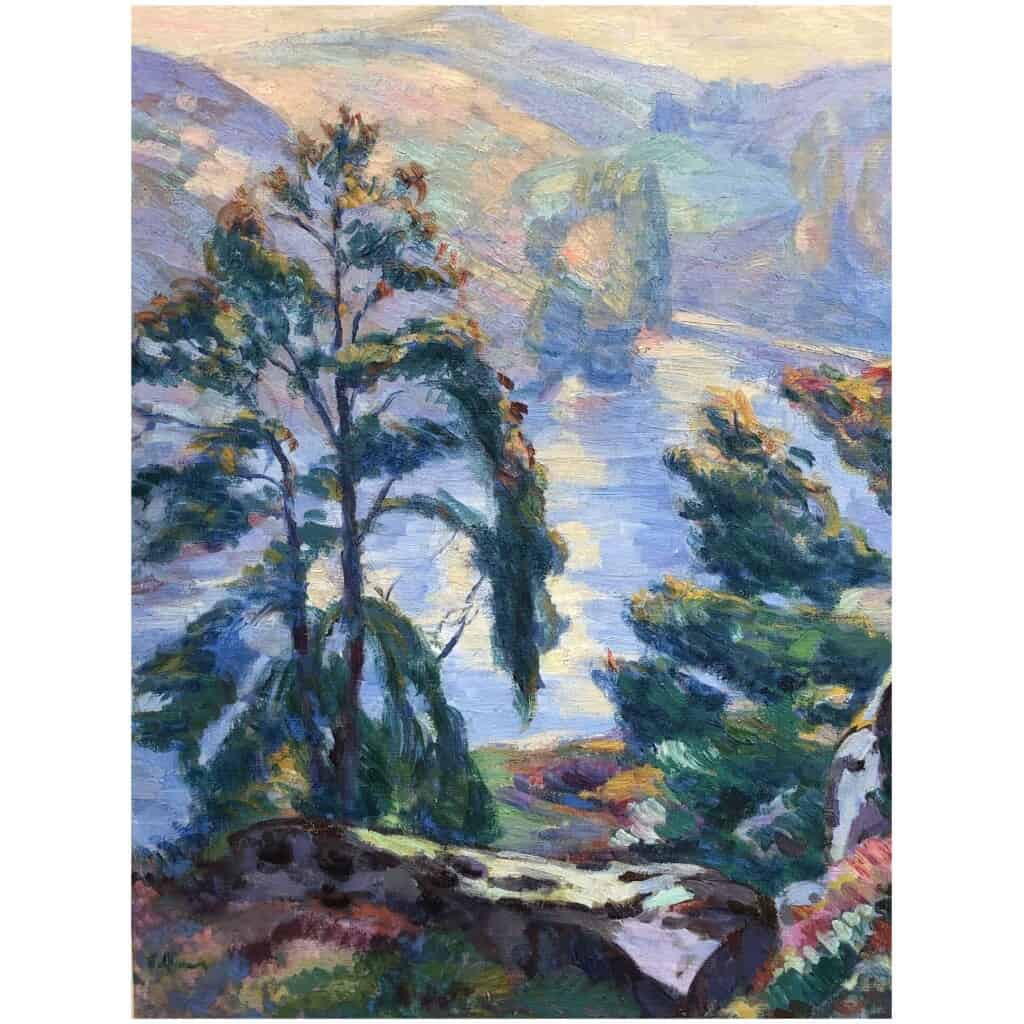 ALLUAUD Eugène View of the Creuse Valley French school 20th century Oil signed 7