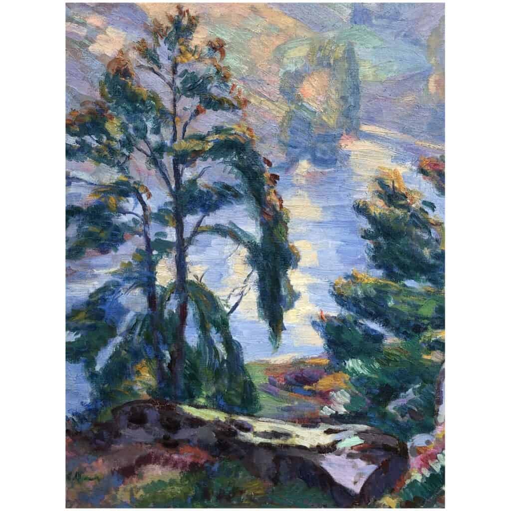 ALLUAUD Eugène View of the Creuse Valley French school 20th century Oil signed 13