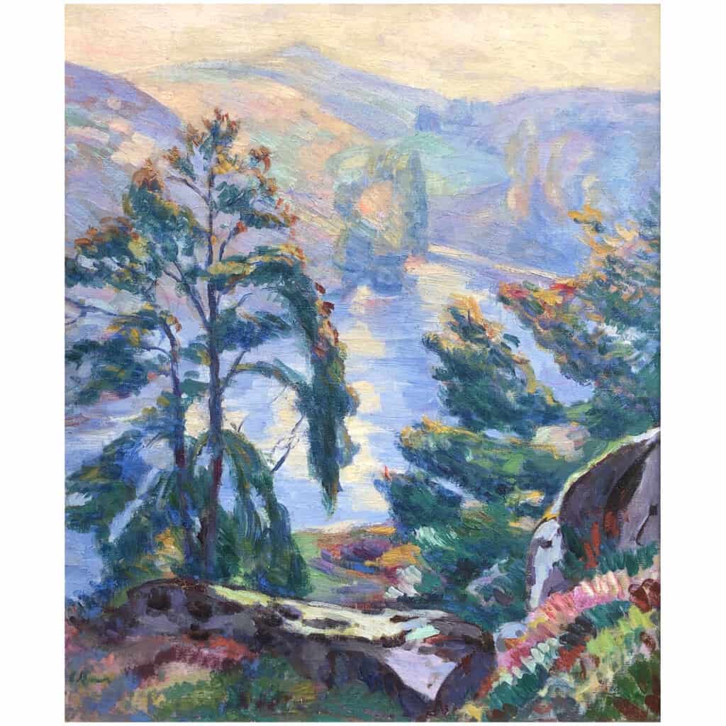 ALLUAUD Eugène Vue de la vallée de la Creuse Ecole française 20è siècle Huile signée 9