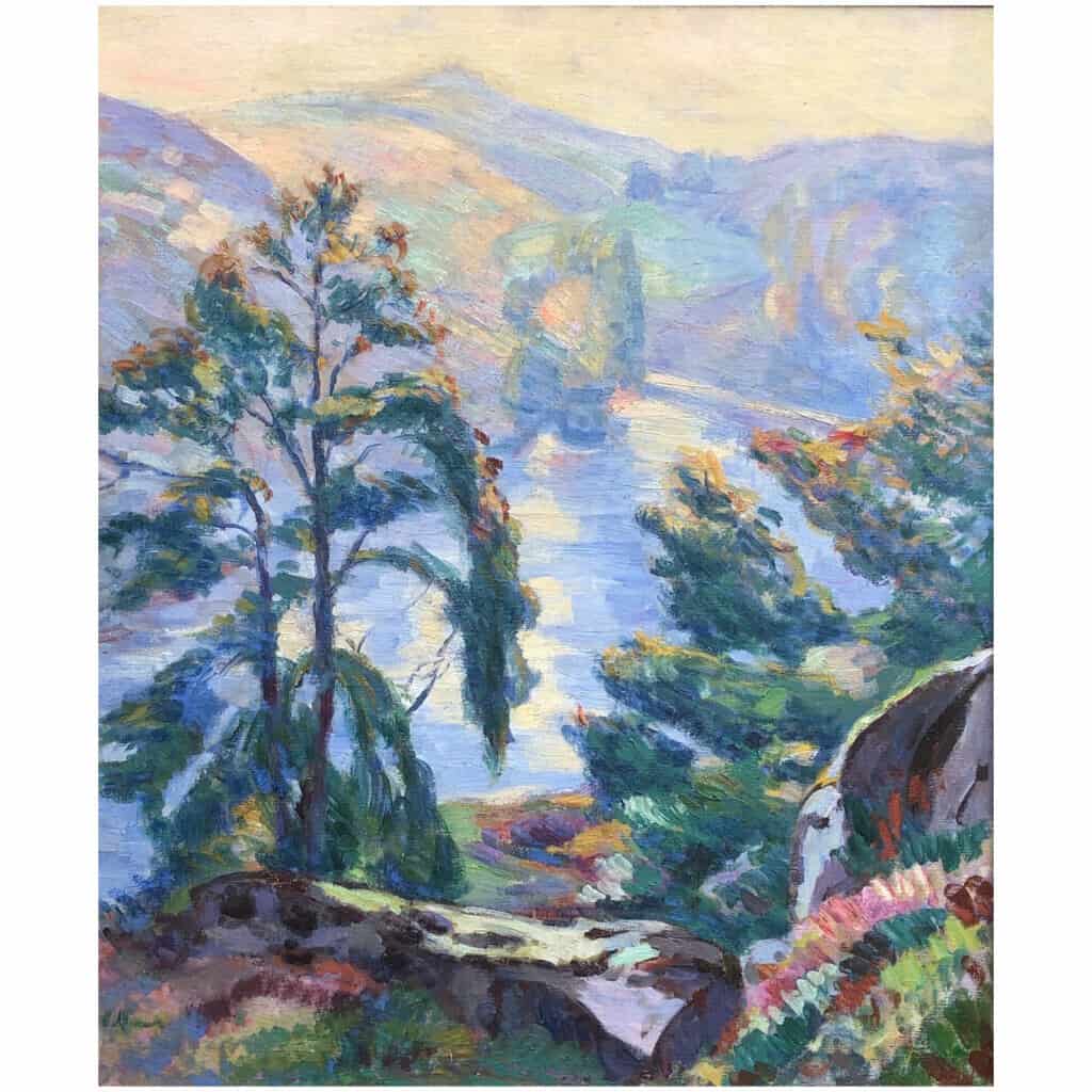 ALLUAUD Eugène Vue de la vallée de la Creuse Ecole française 20è siècle Huile signée 6