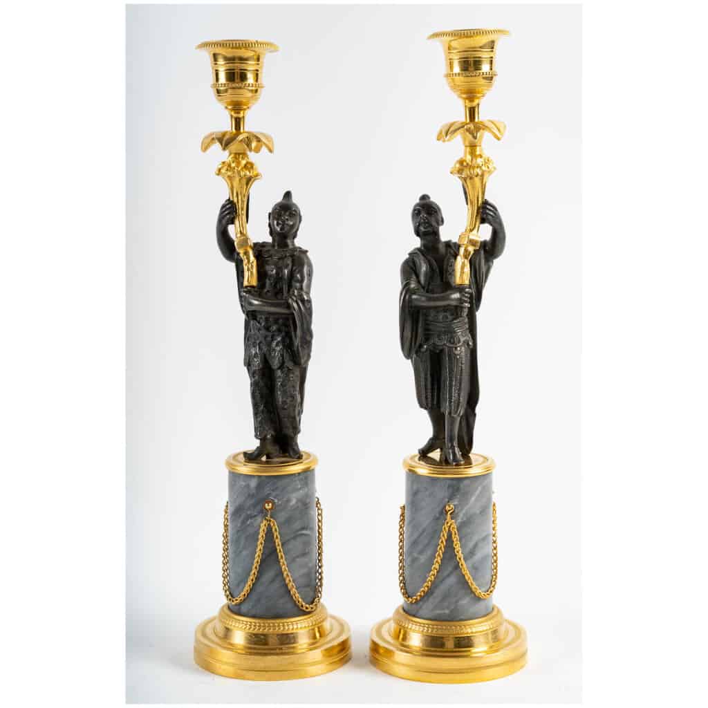 Paire De Candelabres Louis XVI. XVIII ème Siècle 3