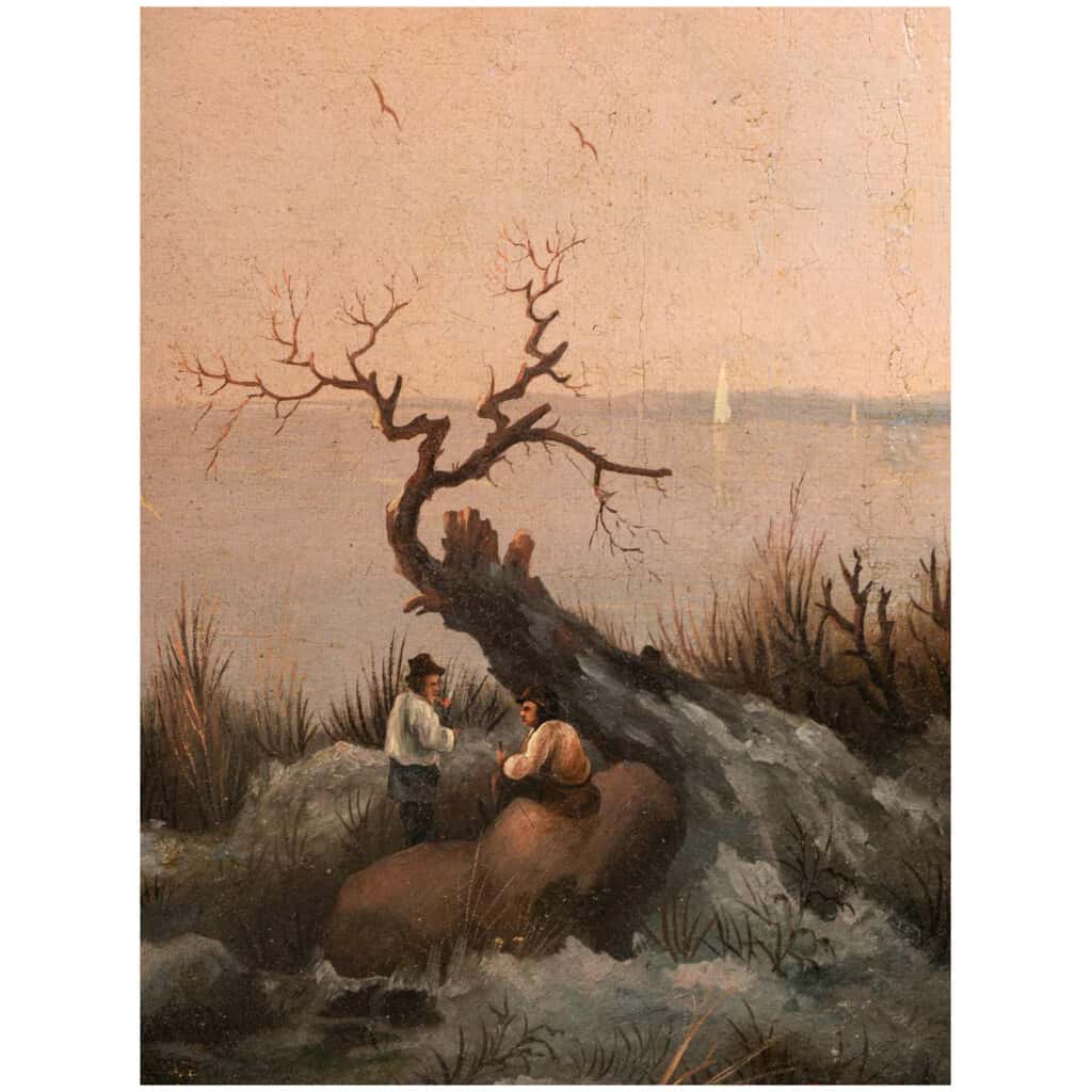 Gine Aleksandr Vasilyevich (1830-1880) – Pêcheurs dans les Iles Valaam huile sur toile vers 1869 9