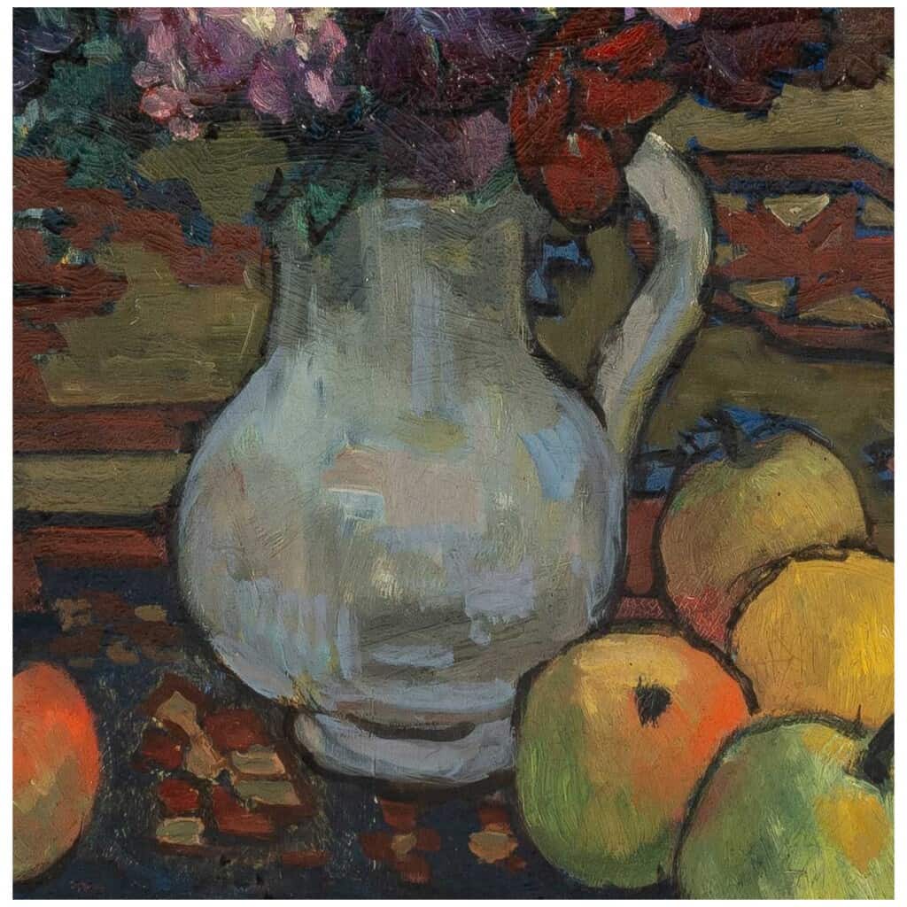 Emile Colinus 1884-1966. Bouquet d’Anémones Et De Fruits. 7